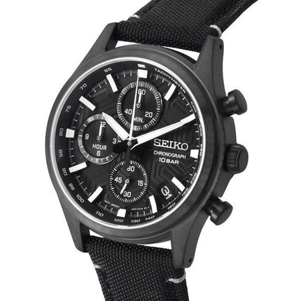 Seiko Conceptual Cronógrafo Correa de nailon Esfera negra Cuarzo SSB421P1 100M Reloj para hombre