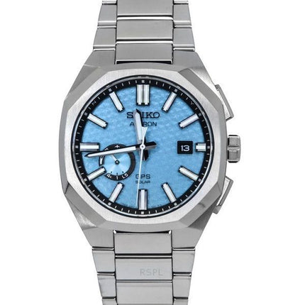 Reloj Seiko Astron Starfull Sky GPS Edición limitada Acero inoxidable Esfera azul Solar SSJ027J1 100M para hombre