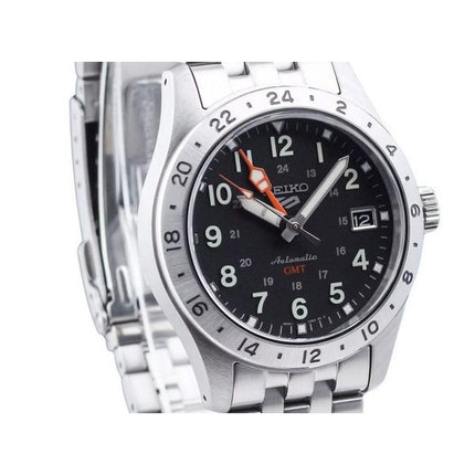 Reloj Seiko 5 Sports GMT Field Series de acero inoxidable con esfera negra y automático SSK023K1 100 para hombre