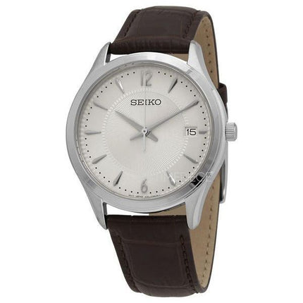 Seiko Nobel Descubra más Reloj para hombre con correa de cuero y esfera beige de cuarzo SUR421P1 100M