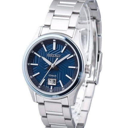 Reloj Seiko Sports de acero inoxidable con esfera azul y cuarzo SUR559P1 100M para hombre