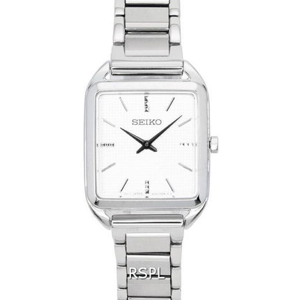 Seiko Acero inoxidable Esfera blanca Cuarzo SWR073 SWR073P1 SWR073P Reloj para mujer