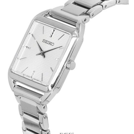 Seiko Acero inoxidable Esfera blanca Cuarzo SWR073 SWR073P1 SWR073P Reloj para mujer