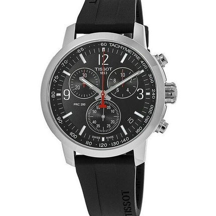 Reloj Tissot PRC 200 T-Sport cronógrafo esfera negra cuarzo Diver&#39,s T114.417.17.057.00 200M para hombre