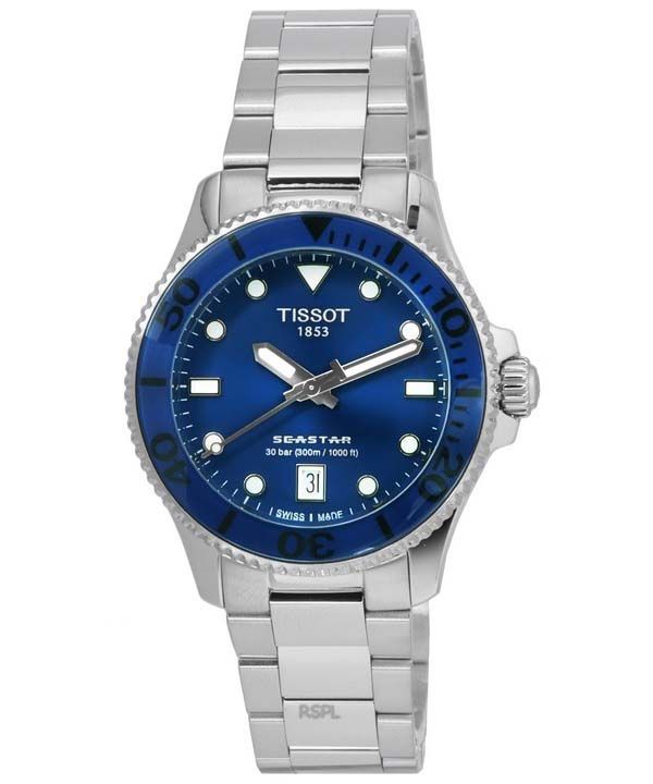 Tissot T-Sport Seastar 1000 esfera azul cuarzo Diver&#39,s T120.210.11.041.00 T1202101104100 300M reloj unisex