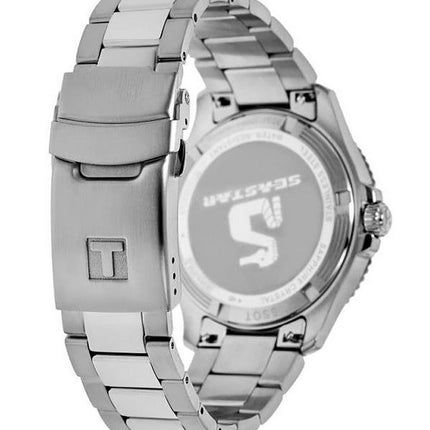 Reloj unisex Tissot T-Sport Seastar 1000 de acero inoxidable con esfera negra y cuarzo Diver&#39,s T120.210.11.051.00 300M