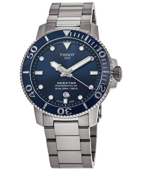 Tissot Seastar 1000 Professional Powermatic 80 Blue Dial Diver&#39,s T120.407.11.041.03 T1204071104103 300M Reloj para hombre