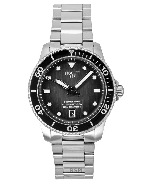 Reloj automático para hombre Tissot Seastar 1000 Powermatic 80 con esfera gris T120.807.11.051.00 300M