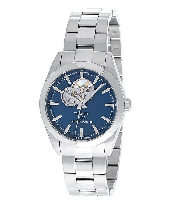 Tissot T-Classic Gentleman Powermatic 80 Open Heart esfera azul automático T127.407.11.041.01 100M Reloj para hombre