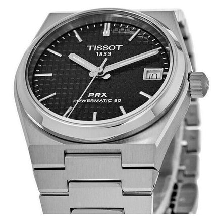 Reloj unisex Tissot PRX T-Classic Powermatic 80 con esfera negra automático T137.207.11.051.00 100M