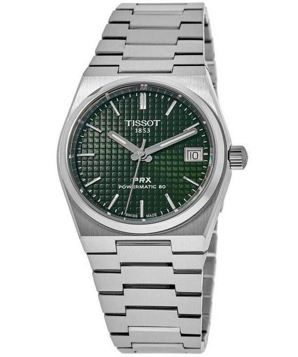 Reloj unisex Tissot PRX T-Classic Powermatic 80 con esfera verde automático T137.207.11.091.00 100M