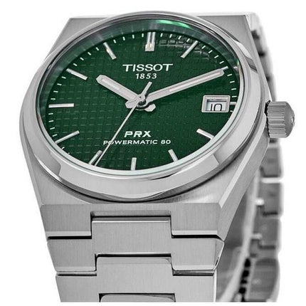 Reloj unisex Tissot PRX T-Classic Powermatic 80 con esfera verde automático T137.207.11.091.00 100M