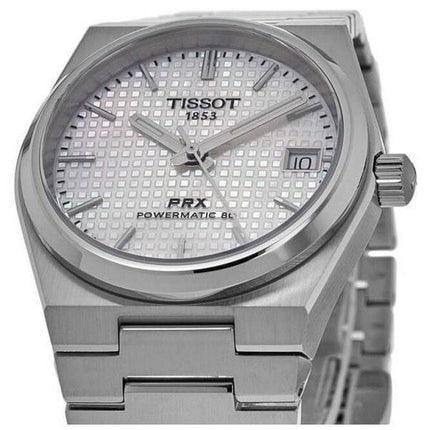 Reloj unisex Tissot PRX T-Classic Powermatic 80 con esfera de nácar blanco automático T137.207.11.111.00 100M