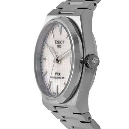 Reloj unisex Tissot PRX T-Classic Powermatic 80 con esfera de nácar blanco automático T137.207.11.111.00 100M