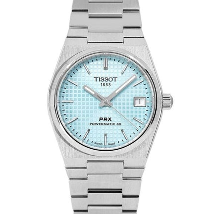 Tissot T-Classic PRX Powermatic 80 Stainless Steel Ice Blue Dial Automatic T137.207.11.351.00 100M Womens Watch