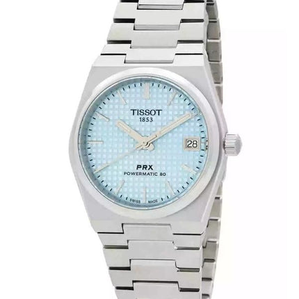 Tissot T-Classic PRX Powermatic 80 Stainless Steel Ice Blue Dial Automatic T137.207.11.351.00 100M Womens Watch