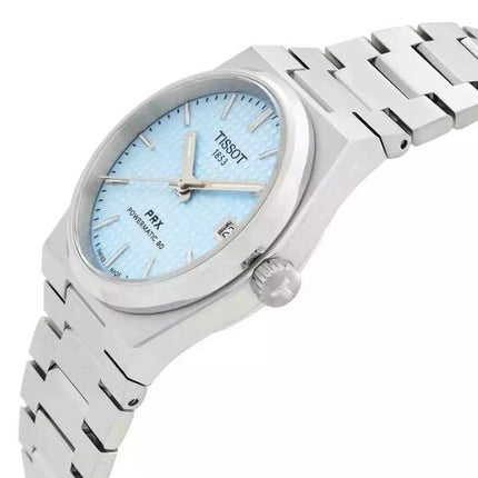 Tissot T-Classic PRX Powermatic 80 Stainless Steel Ice Blue Dial Automatic T137.207.11.351.00 100M Womens Watch