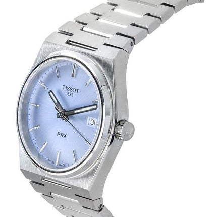 Reloj unisex Tissot T-Classic PRX de acero inoxidable con esfera azul claro y cuarzo T137.210.11.351.00 100M