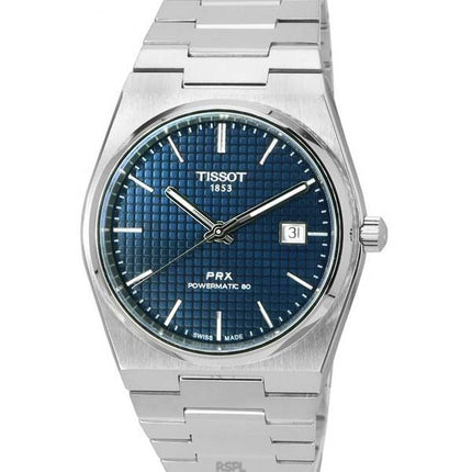 Tissot PRX T-Classic Powermatic 80 Acero inoxidable Esfera azul Automático T137.407.11.041.00 T1374071104100 100M Reloj para hom