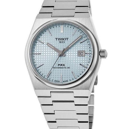 Reloj Tissot PRX T-Classic Powermatic 80 con esfera azul hielo automático T137.407.11.351.00 100M para hombre