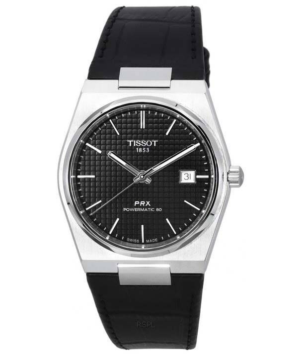 Tissot PRX T-Classic Powermatic 80 esfera negra T137.407.16.051.00 T1374071605100 100M Reloj para hombre