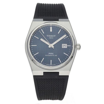 Reloj Tissot PRX T-Classic Powermatic 80 con correa de caucho y esfera azul automático T137.407.17.041.00 100M para hombre