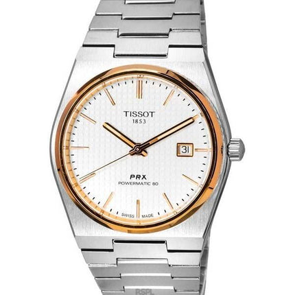 Reloj Tissot PRX T-Classic Powermatic 80 plateado T137.407.21.031.00 T1374072103100 100M para hombre