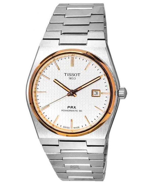 Reloj Tissot PRX T-Classic Powermatic 80 plateado T137.407.21.031.00 T1374072103100 100M para hombre