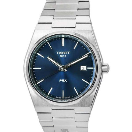 Tissot PRX T-Classic Acero inoxidable Esfera azul Cuarzo T137.410.11.041.00 T1374101104100 100M Reloj para hombre