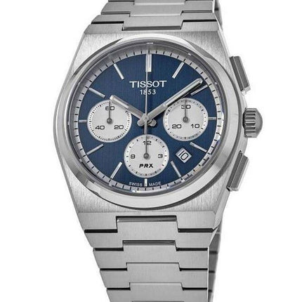 Reloj Tissot PRX T-Classic cronógrafo con esfera azul automático T137.427.11.041.00 100M para hombre