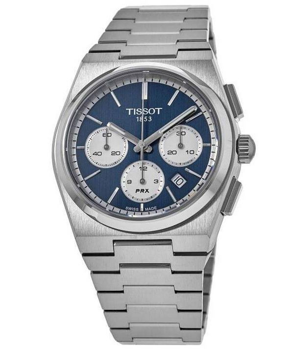 Reloj Tissot PRX T-Classic cronógrafo con esfera azul automático T137.427.11.041.00 100M para hombre