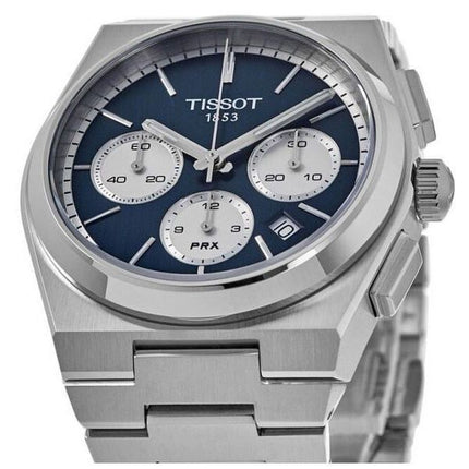 Reloj Tissot PRX T-Classic cronógrafo con esfera azul automático T137.427.11.041.00 100M para hombre