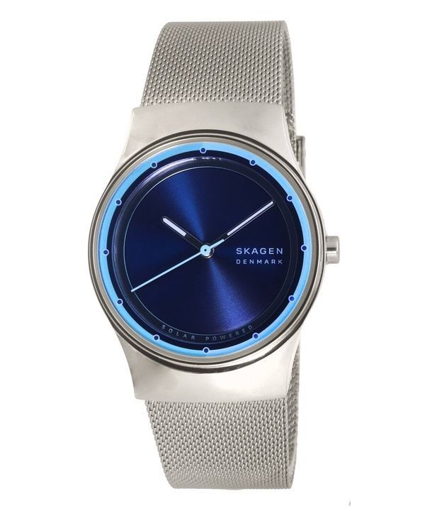 Refurbished Skagen Sol Stainless Steel Mesh Ocean Blue Dial Solar Powered SKW3024 Womens Watch