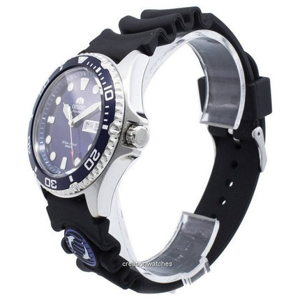 Reloj Orient Ray II con correa de caucho y esfera azul, automático, FAA02008D9, 200 m, para hombre, reacondicionado