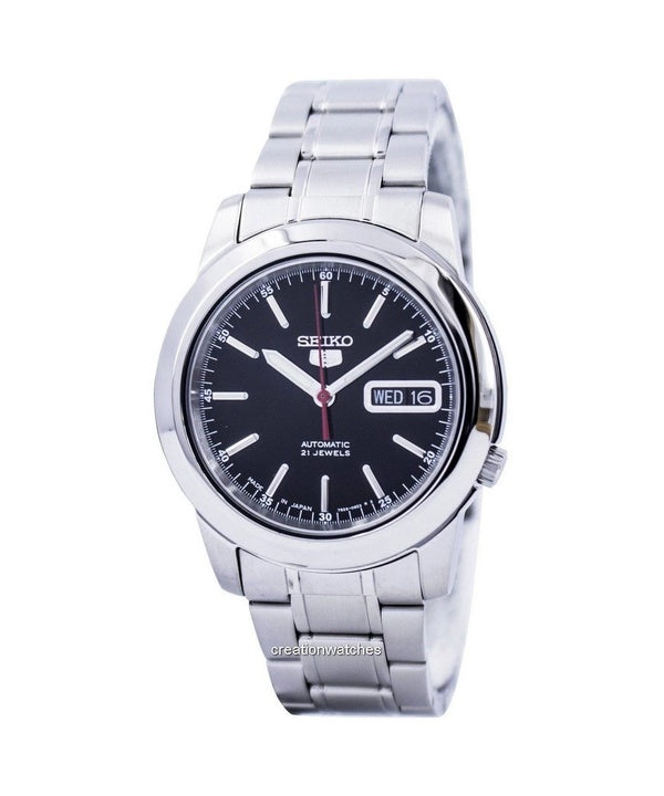 Reloj Seiko 5 automático de acero inoxidable con esfera negra SNKE53J1 para hombre renovado