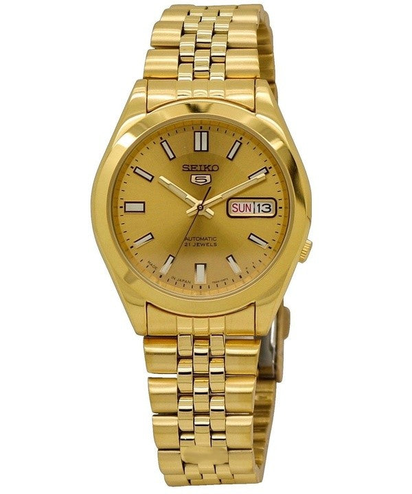 Reloj Seiko 5 dorado con esfera dorada y automático SNKF82J1 para hombre, reacondicionado