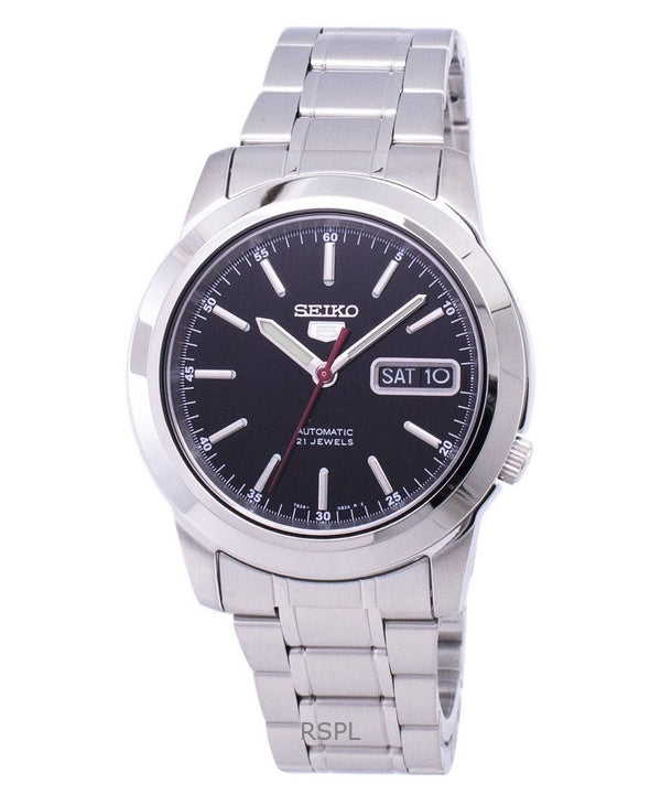 Reloj Seiko 5 automático de acero inoxidable con esfera negra SNKE53K1 para hombre renovado