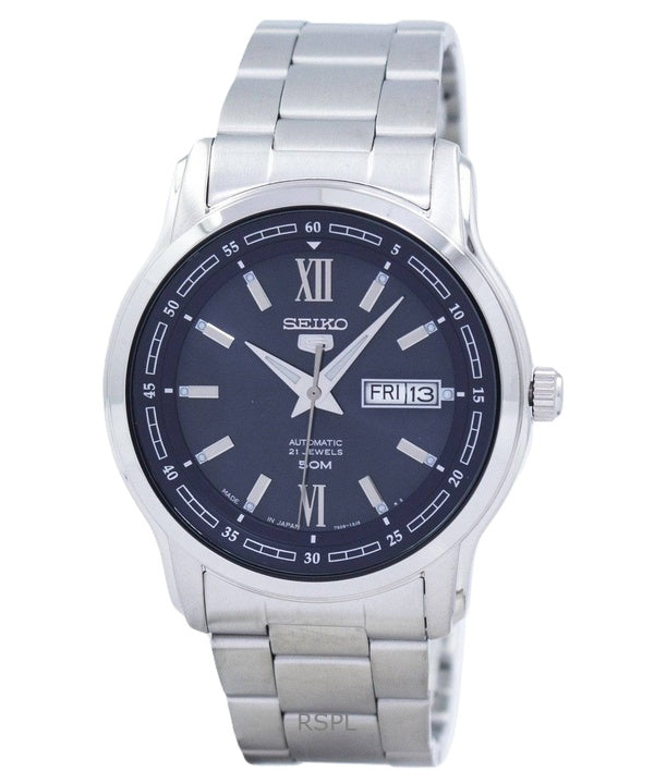 Reloj Seiko 5 automático de acero inoxidable con esfera azul SNKP17J1 para hombre renovado