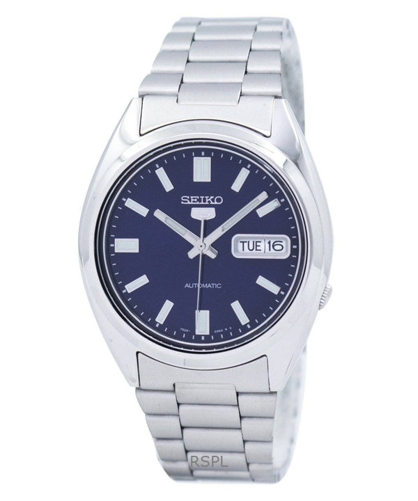 Reloj Seiko 5 automático de acero inoxidable con esfera azul SNXS77K1 para hombre renovado