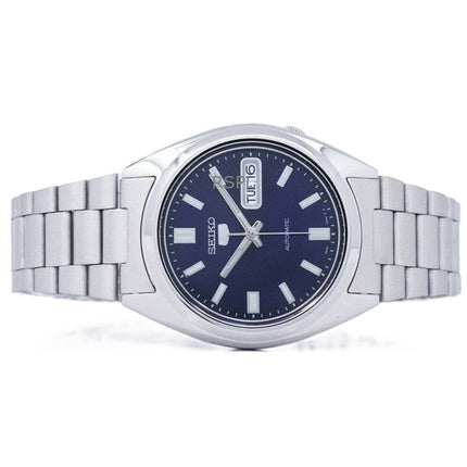 Reloj Seiko 5 automático de acero inoxidable con esfera azul SNXS77K1 para hombre renovado