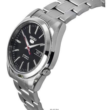 Reloj Seiko 5 automático de acero inoxidable con esfera negra y 21 joyas SNKL45J1 para hombre renovado