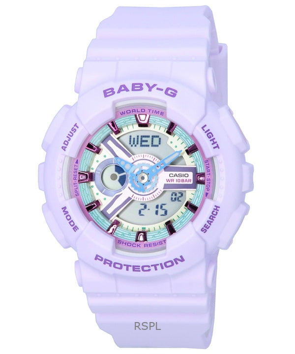 Reloj analógico digital Casio Baby-G Pastel Meets MetTodosic Quartz BA-110XPM-6A 100M para mujer reacondicionado