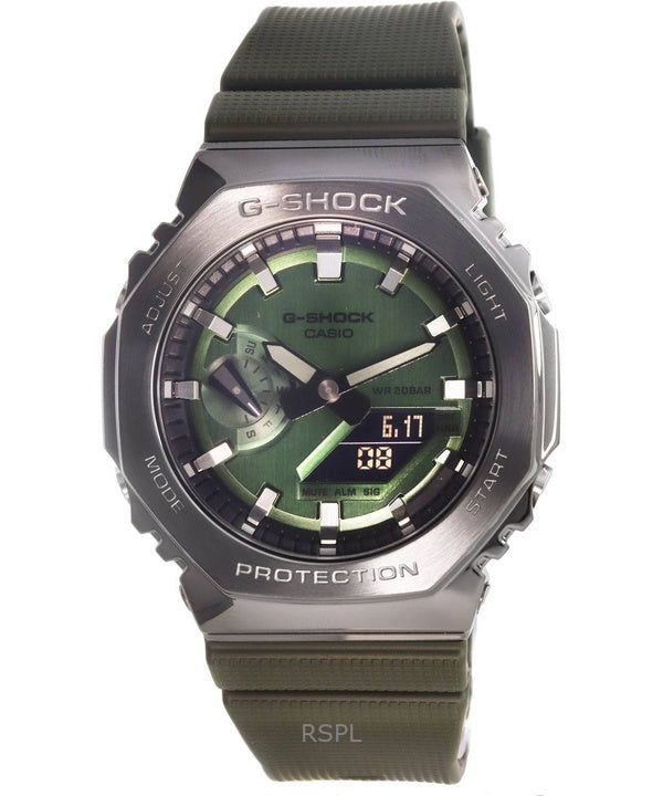 Reloj Casio G-Shock analógico digital con esfera verde y correa de resina de cuarzo GM-2100B-3A 200M para hombre reacondicionado