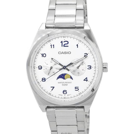 Reloj Casio Standard Analógico con Fase Lunar y Esfera Blanca de Cuarzo MTP-M300D-7A para Hombre Reacondicionado