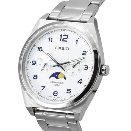 Reloj Casio Standard Analógico con Fase Lunar y Esfera Blanca de Cuarzo MTP-M300D-7A para Hombre Reacondicionado