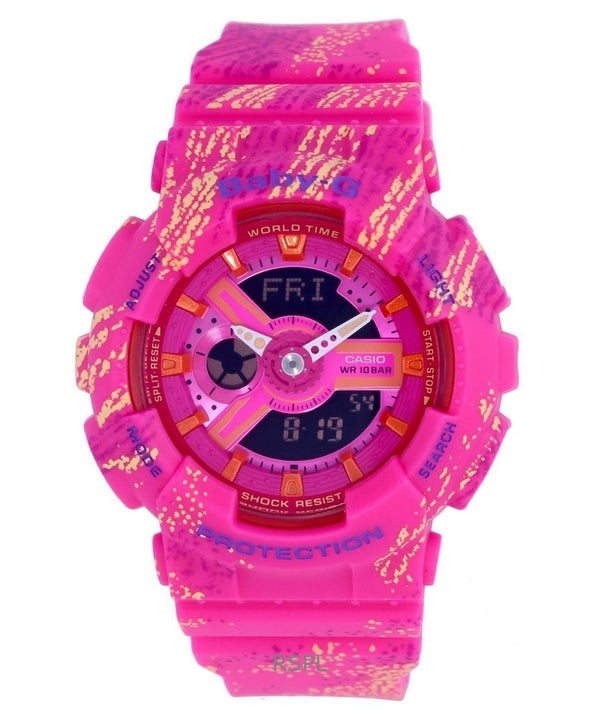 Reloj analógico digital Casio Baby-G con correa de resina y esfera multicolor, cuarzo BA-110TX-4A, 100 m, para mujer, reacondicionado