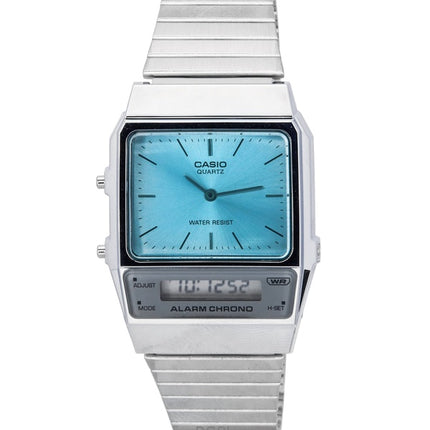 Reloj unisex Casio vintage analógico digital de acero inoxidable de cuarzo AQ-800EC-2A reacondicionado