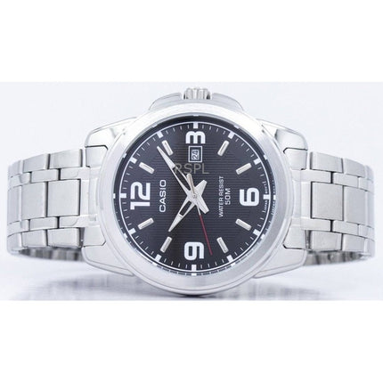 Reloj Casio Enticer analógico de acero inoxidable con esfera negra y cuarzo MTP-1314D-1AVDF para hombre reacondicionado