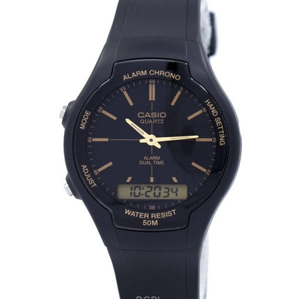 Reloj Casio analógico digital con correa de resina y esfera negra de cuarzo AW-90H-9EVDF para hombre renovado