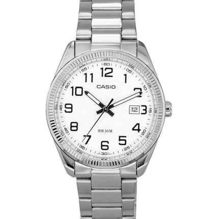 Reloj Casio Standard analógico de acero inoxidable con esfera blanca y cuarzo MTP-1302D-7B para hombre renovado